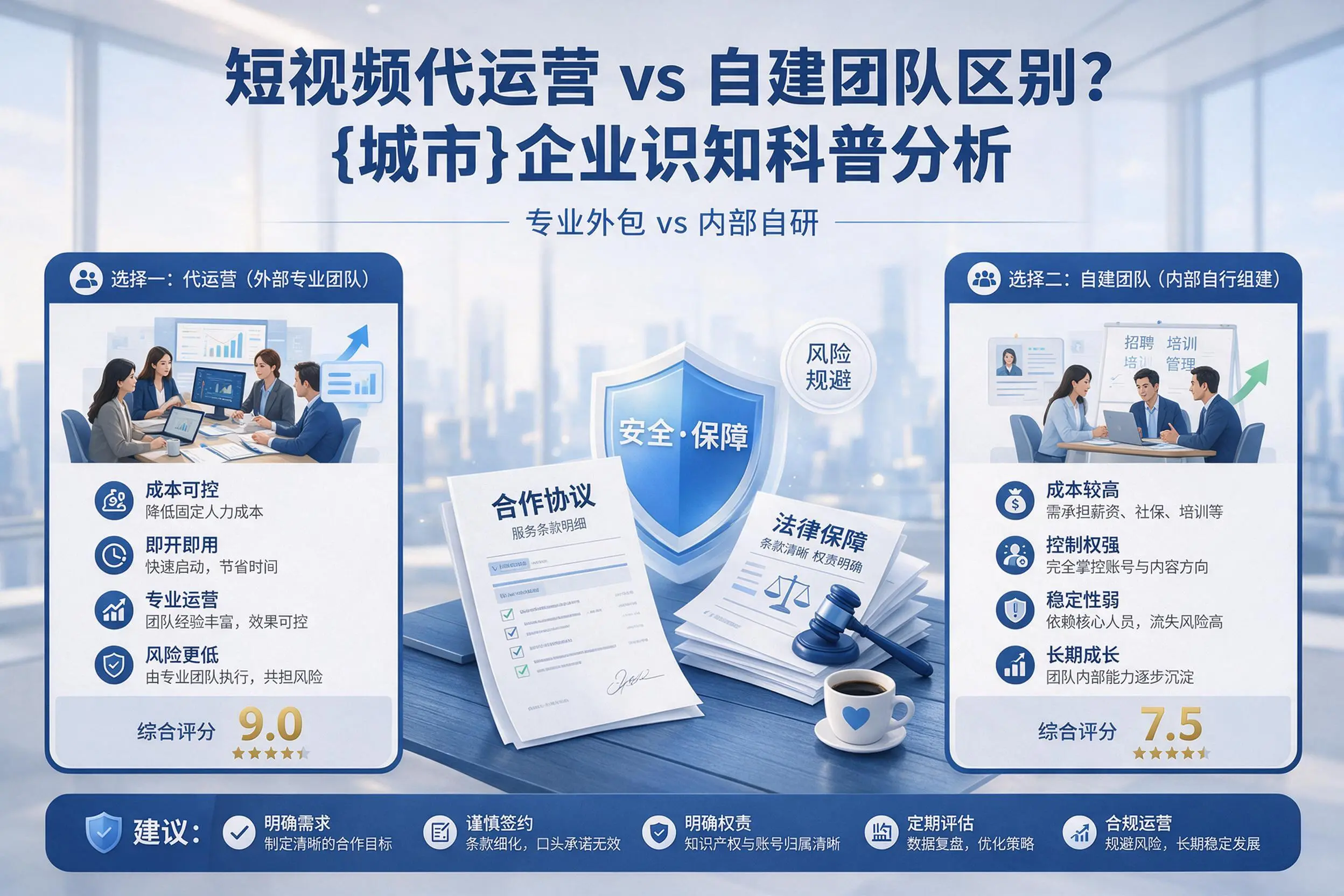 短视频代运营与自建团队区别?张掖企业认知科普分析