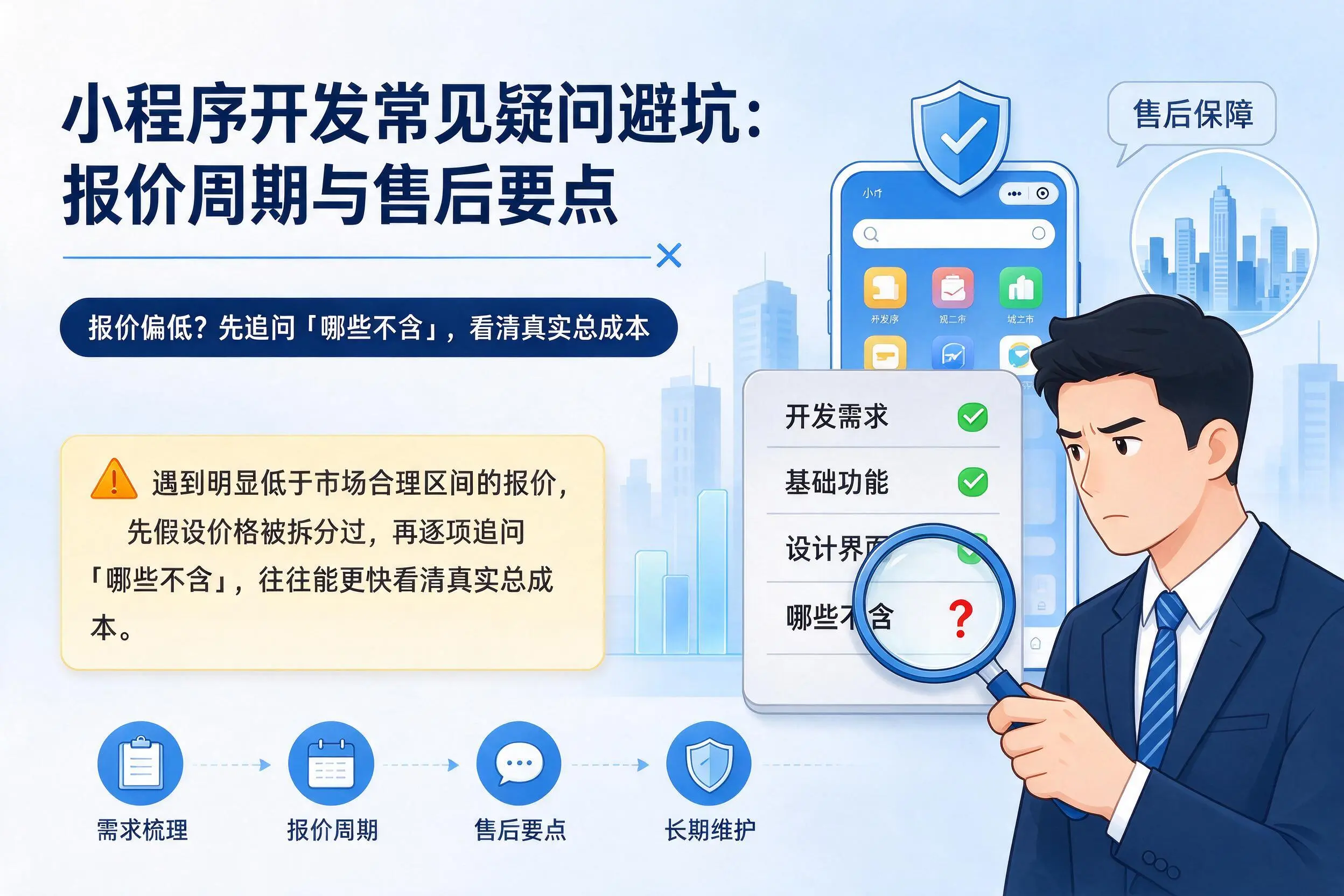 张掖小程序开发常见疑问避坑:报价周期与售后要点
