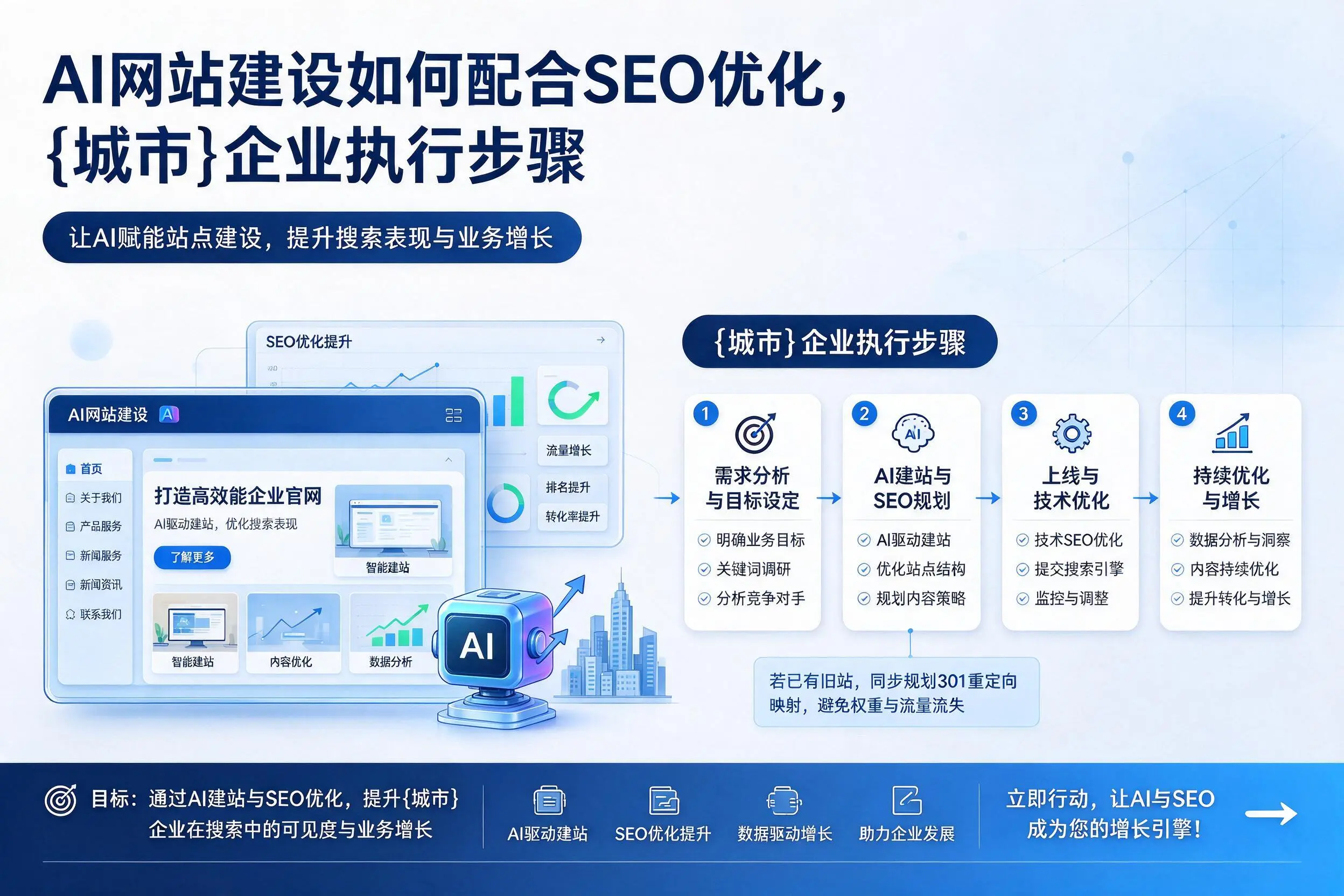 AI网站建设如何配合SEO优化,张掖企业执行步骤