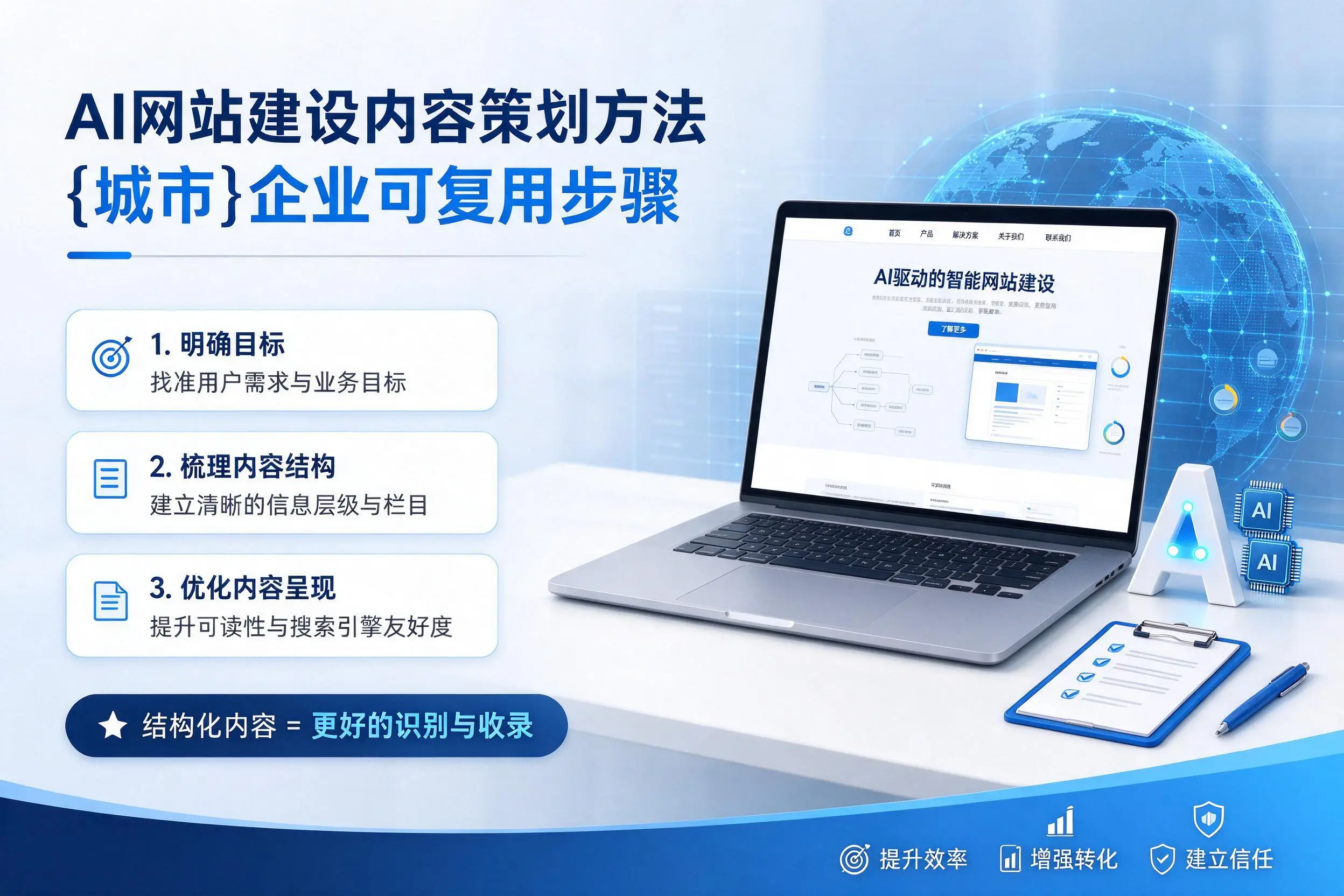 AI网站建设内容策划方法，张掖企业可复用步骤