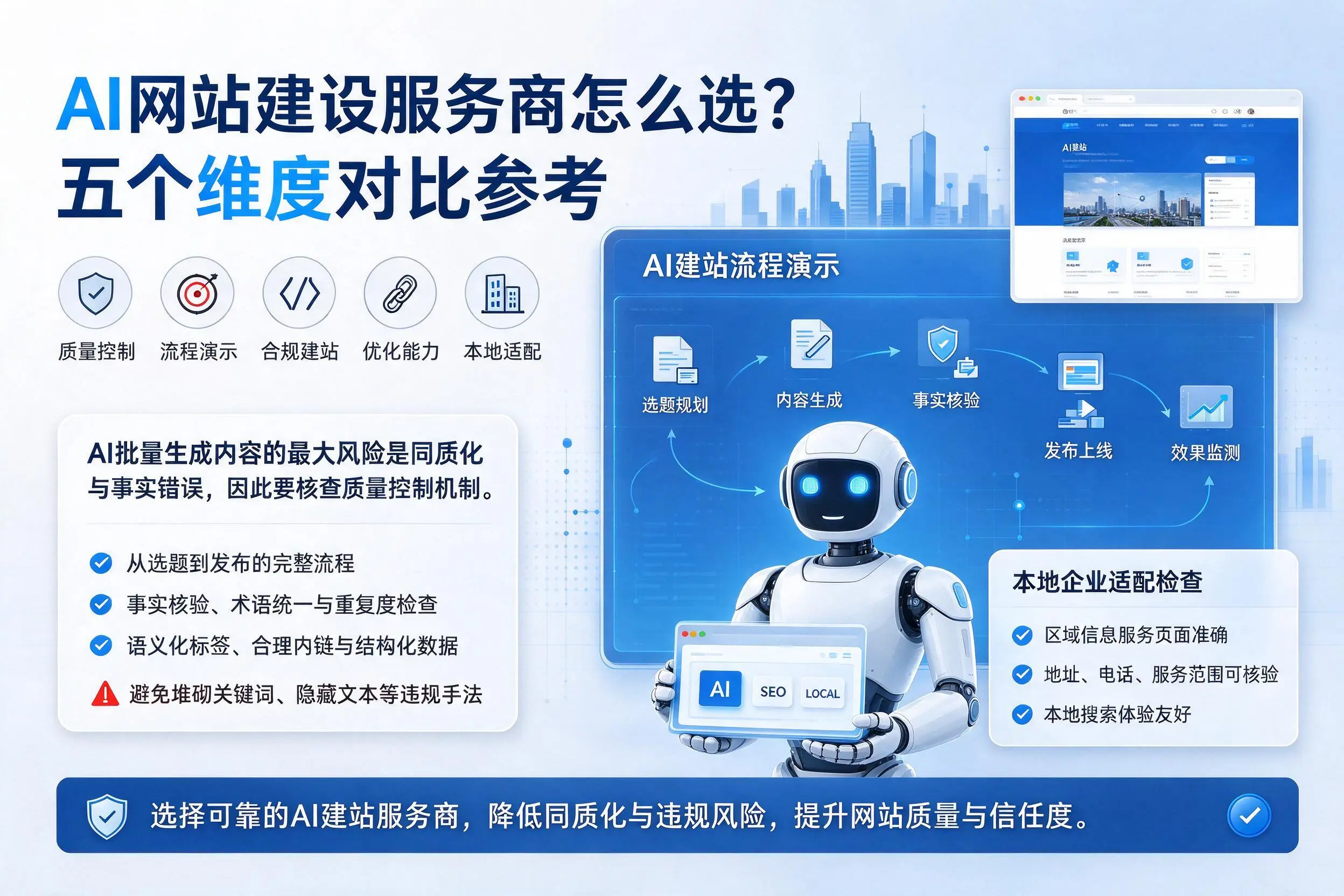 张掖AI网站建设服务商怎么选？五个维度对比参考